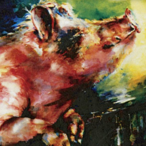 Pig Print in Mat from original painting by Kathy Morton Stanion - Charlie - Picture 1 of 4